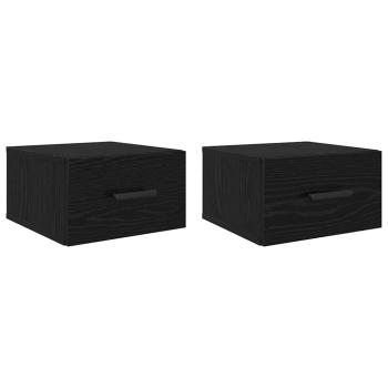 Nachttisch 2 pcs Schwarze Eiche 35 x 35 x 20 cm Holzwerkstoff