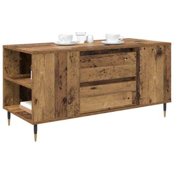 ARDEBO.de - Couchtisch with Drawer Altholz 102 x 44,5 x 50 cm Holzwerkstoff