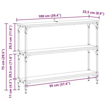Konsolentisch Altholz 100 x 22,5 x 75 cm Holzwerkstoff