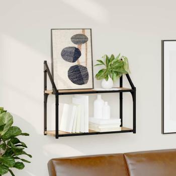 ARDEBO.de - Wandregal Eiche handwerklich 60 x 21 x 51 cm Holzwerkstoff