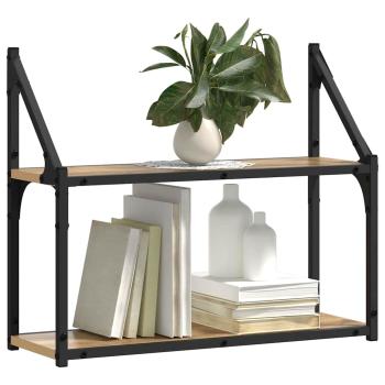 Wandregal Eiche handwerklich 60 x 21 x 51 cm Holzwerkstoff