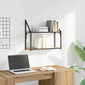 Wandregal Eiche handwerklich 60 x 21 x 51 cm Holzwerkstoff