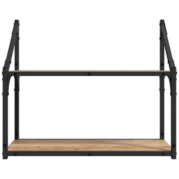 Wandregal Eiche handwerklich 60 x 21 x 51 cm Holzwerkstoff