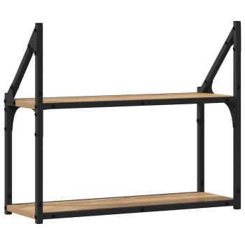 Wandregal Eiche handwerklich 60 x 21 x 51 cm Holzwerkstoff