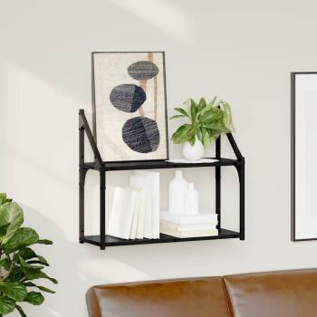 ARDEBO.de - Wandregal Schwarze Eiche 60 x 21 x 51 cm Holzwerkstoff