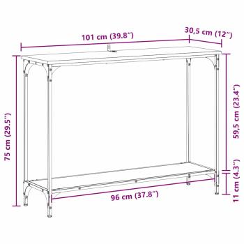 Konsolentisch Altholz 101 x 30.5 x 75 cm Holzwerkstoff
