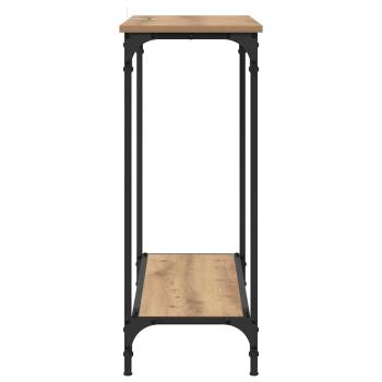 Konsolentisch mit Regal Eiche handwerklich 101 x 30.5 x 75 cm