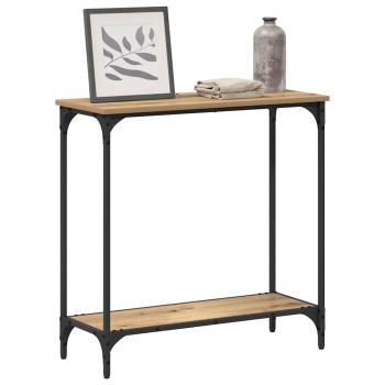 Konsolentisch mit Regal Eiche handwerklich 75 x 30.5 x 75 cm