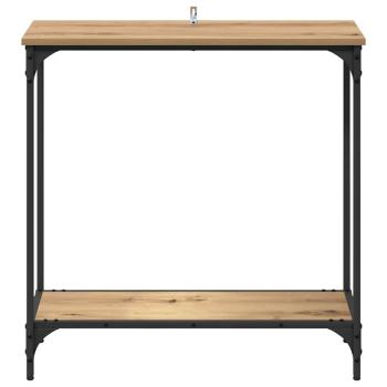 Konsolentisch mit Regal Eiche handwerklich 75 x 30.5 x 75 cm
