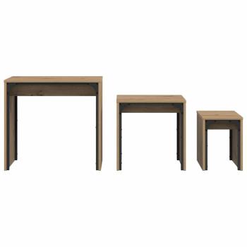 Nesting Couchtisch 3 pcs Eiche handwerklich 60 x 35 x 56 cm
