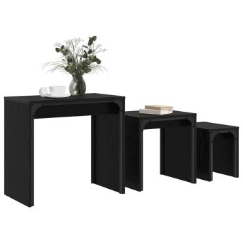 Nesting Couchtisch 3 pcs Schwarze Eiche 60 x 35 x 56 cm