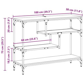 Konsolentisch Schwarze Eiche 100 x 30 x 75 cm Holzwerkstoff