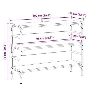Konsolentisch mit Regal Altholz 100 x 32 x 75 cm Holzwerkstoff