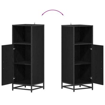 Badezimmer Schrank mit Tür Schwarze Eiche 35 x 37,5 x 100 cm