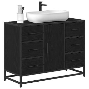 Badezimmer Waschbecken Schrank Schwarze Eiche 80 x 33 x 60 cm