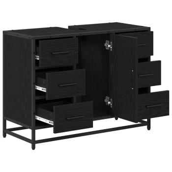 Badezimmer Waschbecken Schrank Schwarze Eiche 80 x 33 x 60 cm