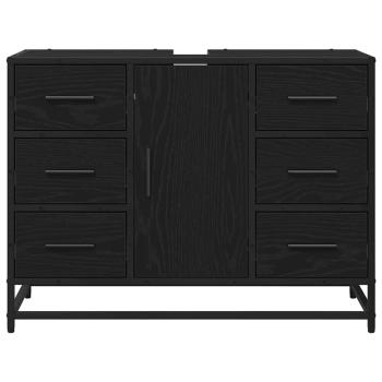Badezimmer Waschbecken Schrank Schwarze Eiche 80 x 33 x 60 cm