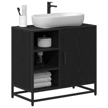 Badezimmer Waschbecken Schrank Schwarze Eiche 65 x 33 x 60 cm