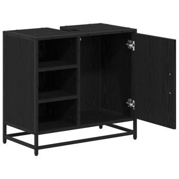Badezimmer Waschbecken Schrank Schwarze Eiche 65 x 33 x 60 cm