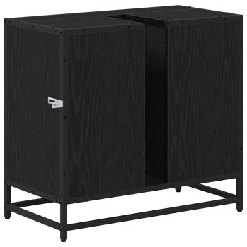 Badezimmer Waschbecken Schrank Schwarze Eiche 65 x 33 x 60 cm