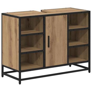 Badezimmer Waschbecken Schrank mit Regal Eiche handwerklich