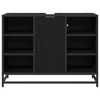 Badezimmer Waschbecken Schrank Schwarze Eiche 80 x 33 x 60 cm