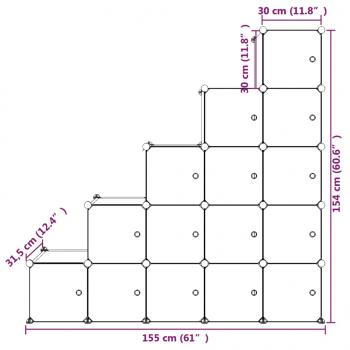Kinderschrank Modular mit 15 Würfeln Weiß PP
