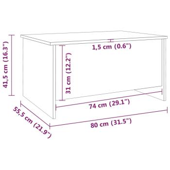 Couchtisch Schwarz 80x55,5x41,5 cm Holzwerkstoff