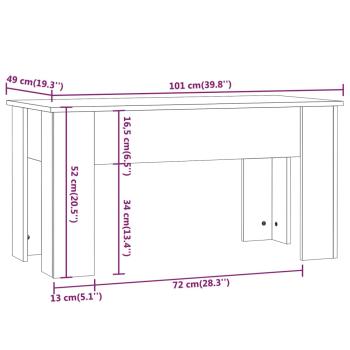 ARDEBO.de - Couchtisch Weiß 101x49x52 cm Holzwerkstoff