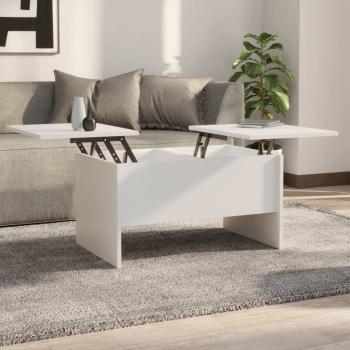 ARDEBO.de - Couchtisch Weiß 80x50x42,5 cm Holzwerkstoff