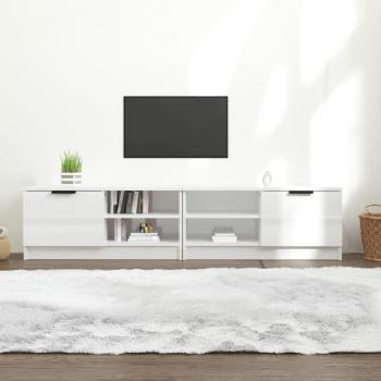ARDEBO.de - TV-Schränke 2 Stk. Hochglanz Weiß 80x35x36,5cm Holzwerkstoff