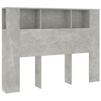 Kopfteil mit Ablagen Betongrau 140x18,5x104,5 cm