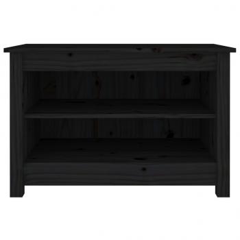 Schuhbank Schwarz 70x38x45,5 cm Massivholz Kiefer