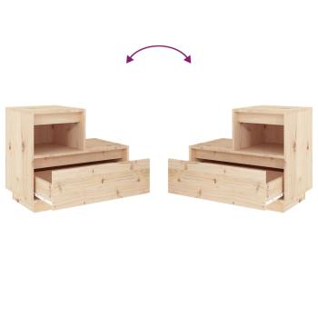 Nachttische 2 Stk. 60x34x51 cm Massivholz Kiefer