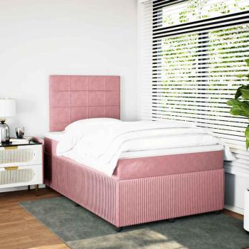 ARDEBO.de - Boxspringbett mit Matratze Rosa 120x200 cm Samt