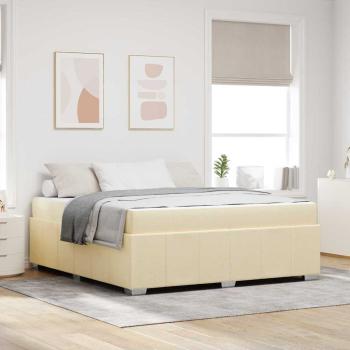 ARDEBO.de - Bettgestell mit Matratze Creme 180 x 200 cm Stoff