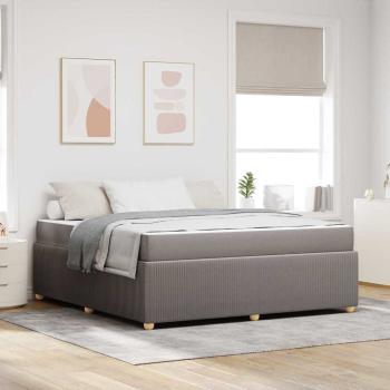 ARDEBO.de - Bettgestell mit Matratze mit Matratze Taupe 180 x 200 cm Stoff