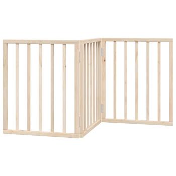 3-tlg. Hundetor Faltbar 150 cm Pappelholz