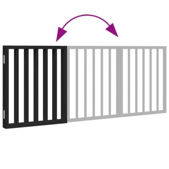 3-tlg. Hundetor Faltbar Schwarz 150 cm Pappelholz