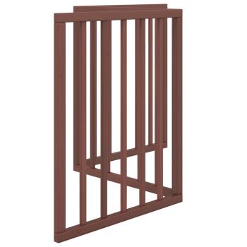 3-tlg. Hundetor Faltbar Braun 150 cm Pappelholz
