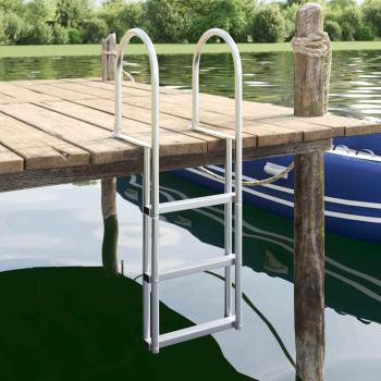 ARDEBO.de - Dockleiter Silber 45 x 11.5 x 134 cm Aluminium