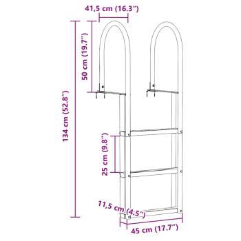 Dockleiter Silber 45 x 11.5 x 134 cm Aluminium