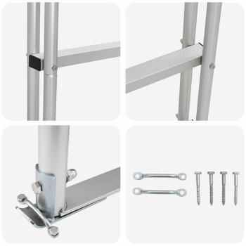 Dockleiter Silber 45 x 11.5 x 162 cm Aluminium