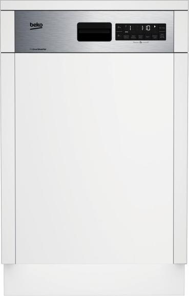 ARDEBO.de Beko BDSS28040XQ Teilintegrierter Geschirrspüler, 45 cm breit, 10 Maßgedecke, 8 Programme, WaterSafe+, SelFit, Edelstahl Fingerprint Free