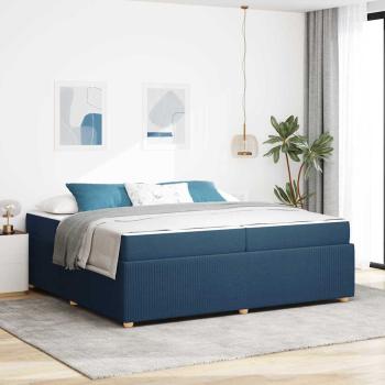 ARDEBO.de - Bettgestell mit Matratze mit Matratze Blau 200 x 200 cm Stoff