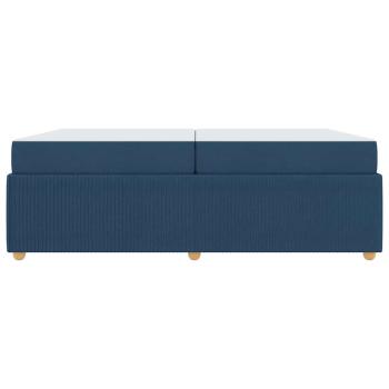 Bettgestell mit Matratze mit Matratze Blau 200 x 200 cm Stoff