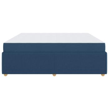 Bettgestell mit Matratze mit Matratze Blau 200 x 200 cm Stoff