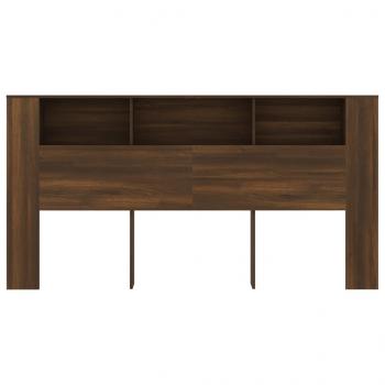 Kopfteil mit Ablagen Braun Eichen-Optik 200x18,5x104,5 cm