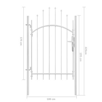 Gartentor Stahl 1x2,25 m Weiß