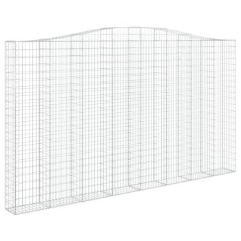 Gabionen mit Hochbogen 3 Stk. 400x30x220/240cm Verzinktes Eisen
